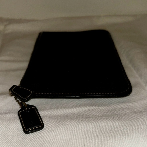 Coach Slim Black Signature Canvas & Leather Envelope Zipper Pouch/Clutch - Picture 7 of 9